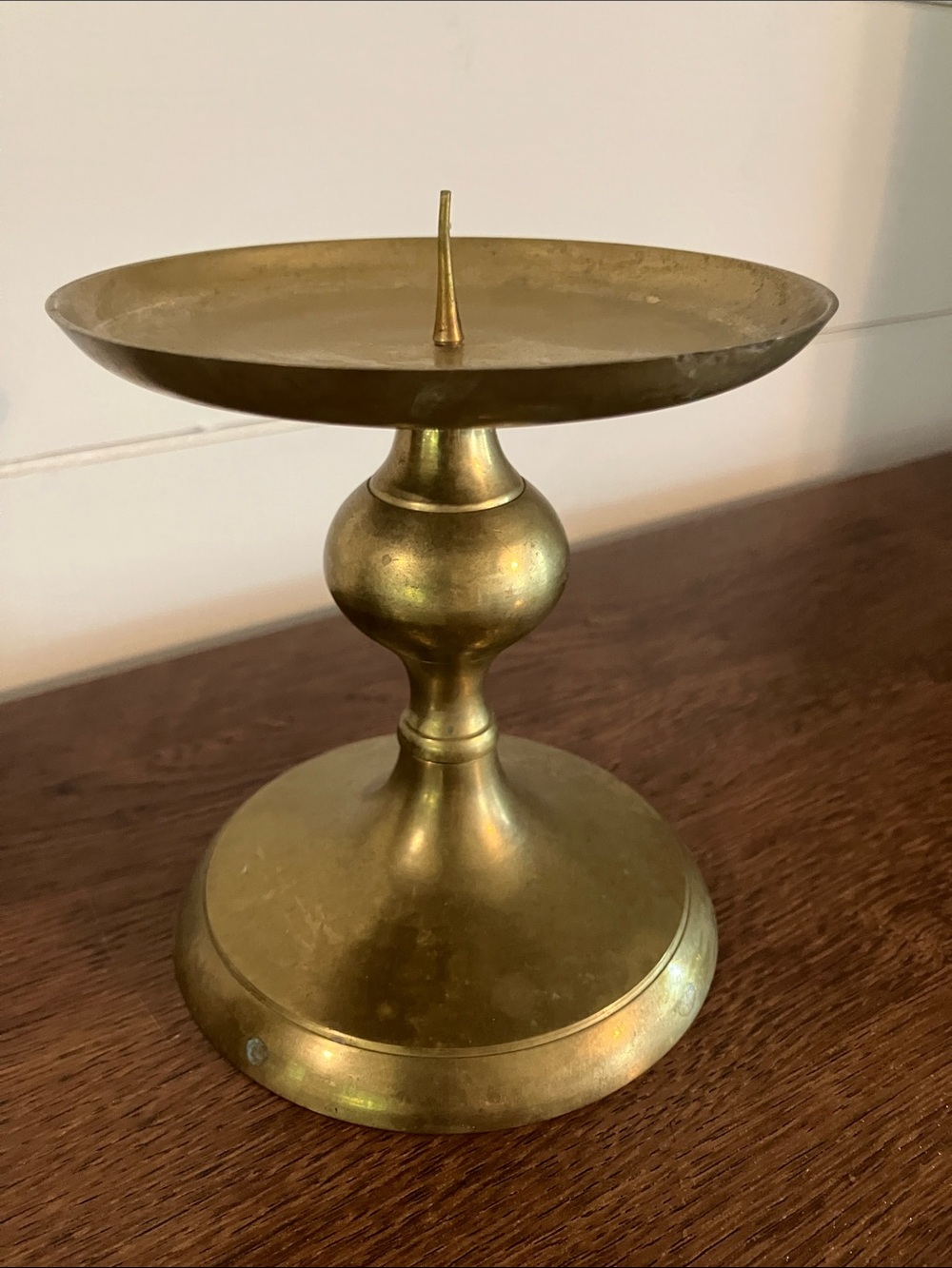 Vintage Brass Pillar Candle Holder Gold Finish Old Money Decor - Picture 2 of 3